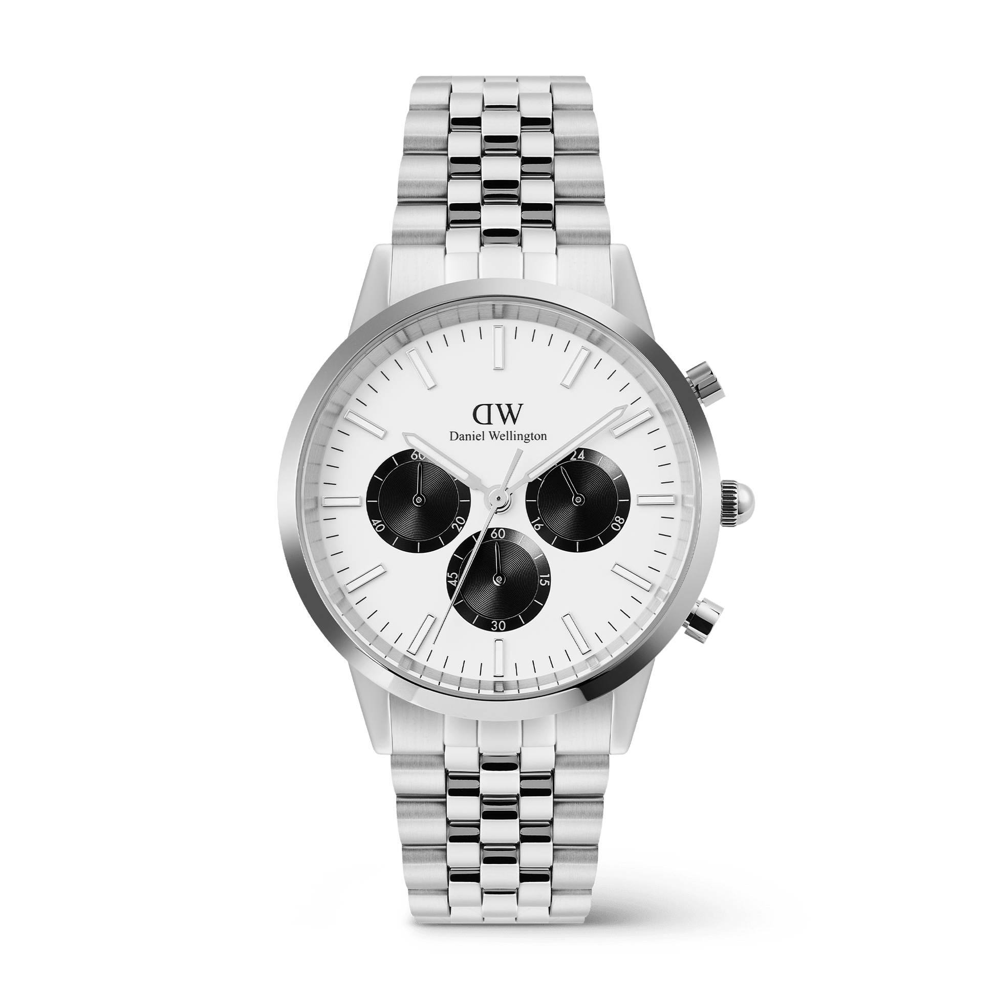 Iconic 42 Chronograph Arch 5-Link Off- White Panda S - Daniel Wellington