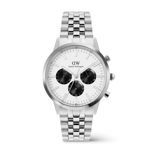 Iconic 42 Chronograph Arch 5-Link Off- White Panda S - Daniel Wellington