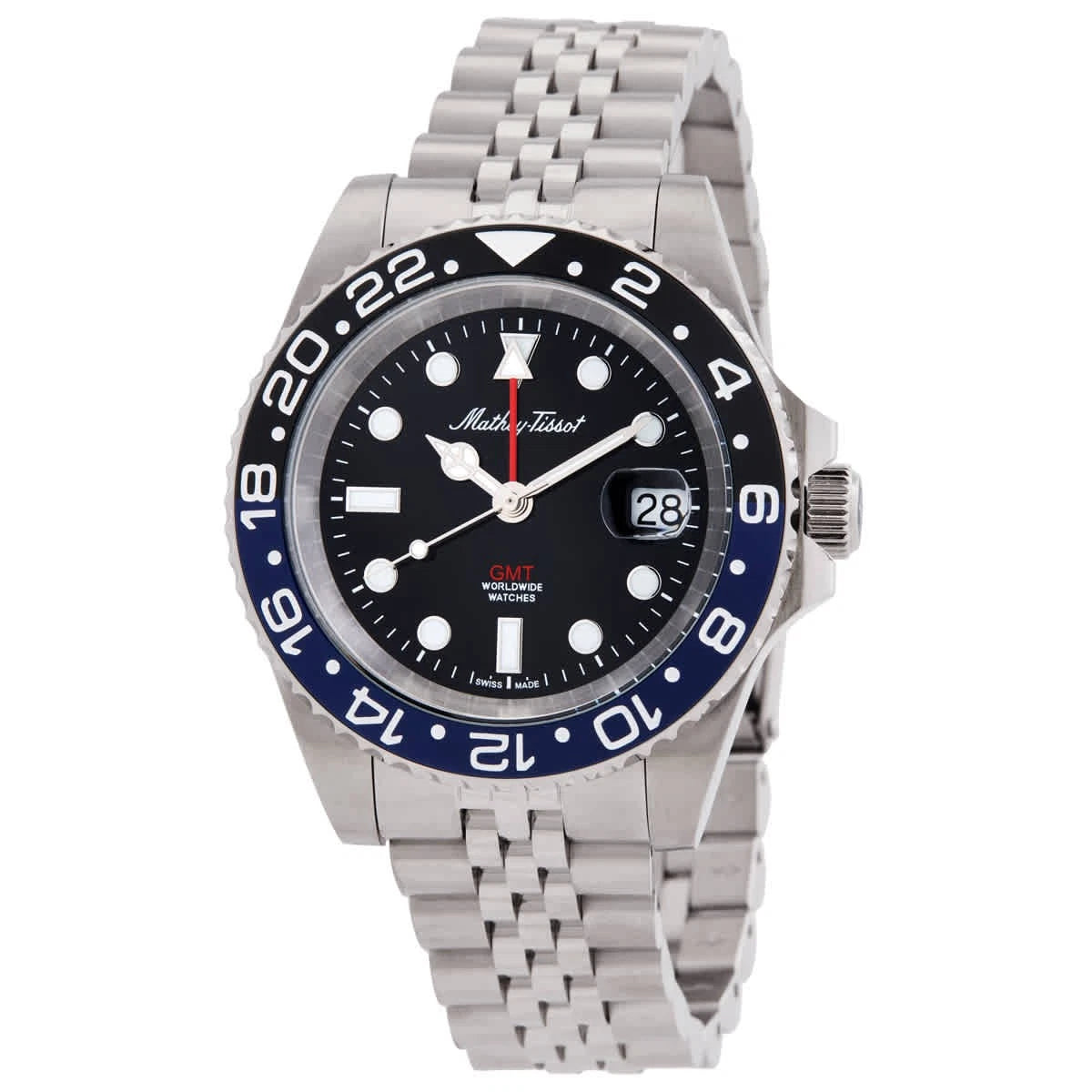 GMT ساعة ماثي تيسو رجالية - Mathey-Tissot