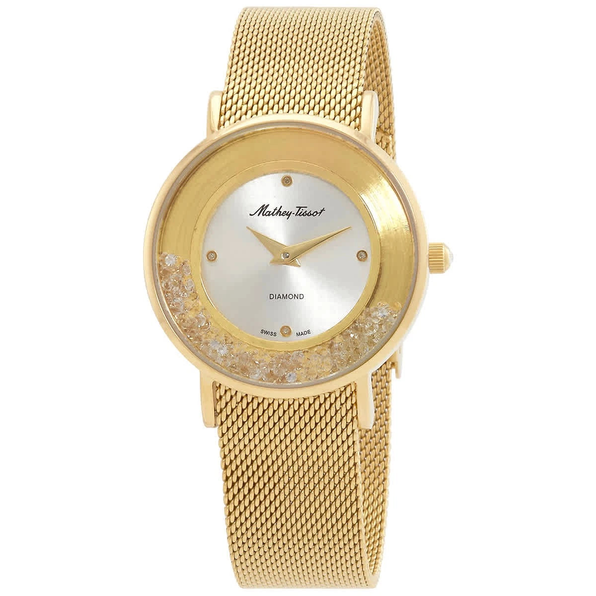 ساعة ماثي تيسو نسائية ألماس - Mathey-Tissot