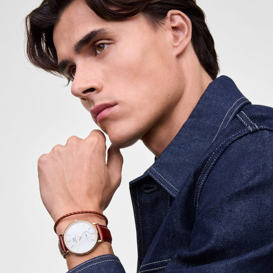 Daniel Braided Leather Bracelet St Mawes 3.0 195mm G - Daniel Wellington